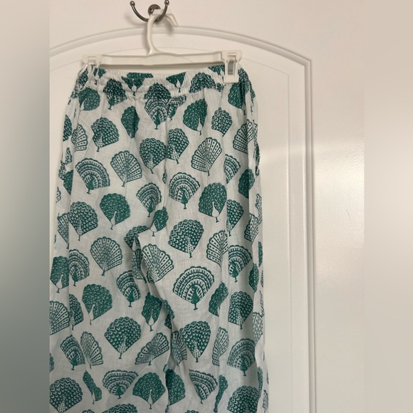 Roller Rabbit 100% Linen Wide leg PANTS PEACOCKS TYRA size extra small eclectic - Picture 10 of 14